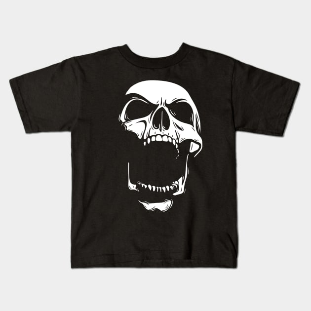 Fury Skull (black) Kids T-Shirt by zoneo